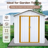 [yangh] Garden Shed Waterproof Garde Storage Tool Shed With Base Frame for Backyard Patio White-Brig