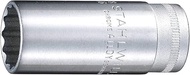 Stahlwille 02020018 Extra Deep Bi-Hex Socket No. 46, Size 18mm, 12-point, 3/8 inch Drive, Metric, He