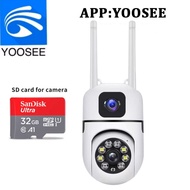 Yoosee กล้องวงจรปิด wifi 2เลนส์ 8MP cctv โทรศัพท์มือถือ ภาพความละเอียดสูงที่ไม่มีทางตัน ip66 หมุนได้