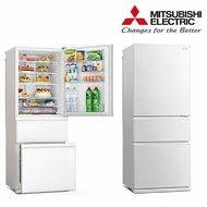 【MITSUBISHI 三菱】三門450L一級能變頻玻璃鏡面冰箱 MR-CGX45EP-GWH -含基本安裝+舊機回收_純淨白