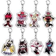 Anime Hazbin Hotel keychain Cartoon Figure AD Alastor Sir Pentious Adam The Exorcist Pendant Car Key