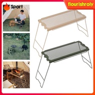 [Flourish] Camping Table, Cooking Grill with Mesh Desk, Foldable Desk, Campfire Grill for Hiking BBQ Backpacking