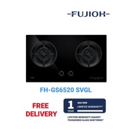 FUJIOH FH-GS6520 SVGL 2 BURNER BLACK GLASS GAS HOB