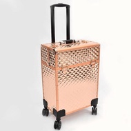 Ready Stock Women Large Makeup Box Professional Nail Cosmetic Case Make Up Trolley Suitcase