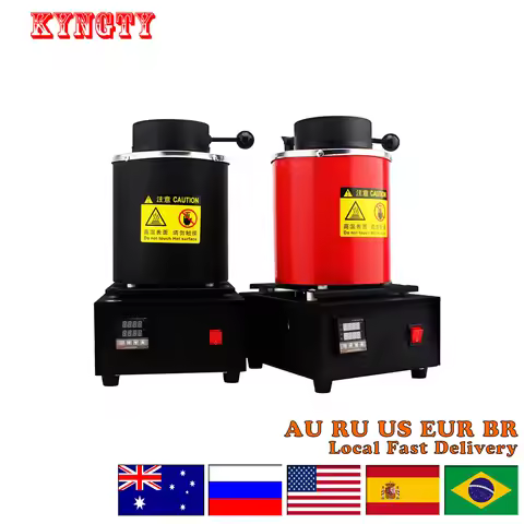 Digital Gold Melting Furnace - 110/220V, Crucible (1/2/3KG), Ingot Mold - 1150℃/2102℉ for Gold, Silv