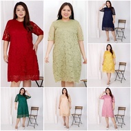 (S-XL + JUMBO XXL) Dress Jumbo Size Brocade Dress XXL Bigsize XXXL Chinese New Year Christmas Dress