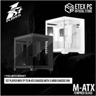 1st Player MV5-TP TG M-ATX Chassis With 3 ARGB Chassis Fan - Black / White