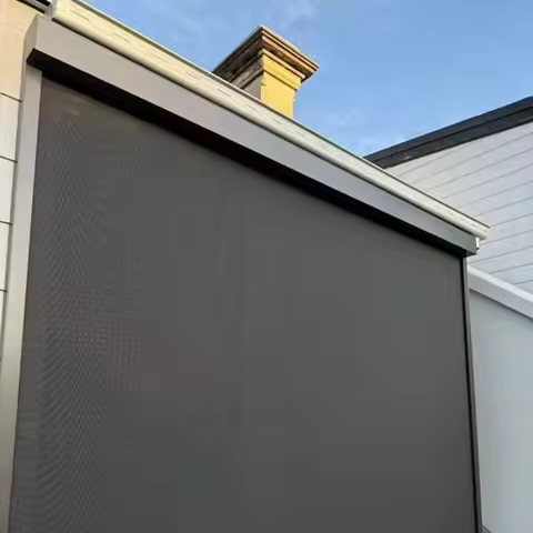 Waterproof Windproof Clear PVC Outdoor Curtain Ziptrack Blind Lowes, Outdoor Motorised Patio Screen 