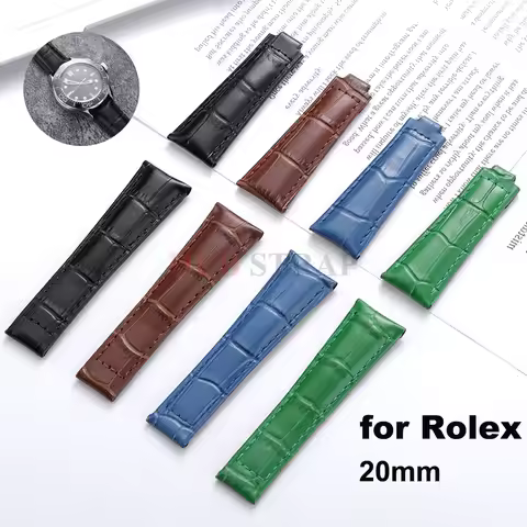 Watchband for Rolex SUBMARINER Water Ghost DAYTONA GMT Cowhide Grain Calfskin Men Women Waterproof S