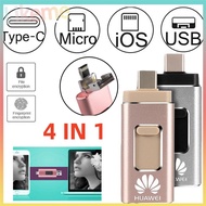 HUAWEI Pendrive TypeC 4 in 1 OTG Iphone Flash Pendrive Type-C Lightning USB Stick Memory Stick OTG 1T 2T For Android PC