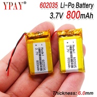 exciting☃☁3.7v 602035 800mAh Lithium li ion polymer Rechargeable Battery For DVR GPS Car Tachograph 
