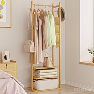 Household Bedside Clothesline Pole Bedroom Hanger Small Apartment Bamboo Floor Coat Rack Small Size 