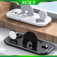 ECILY ที่ชาร์จแบบไร้สาย3 In 1พับได้สถานีชาร์จแบบรวดเร็วสำหรับ I-Phone 15 14 13 12 11 Pro Max X XR 8 