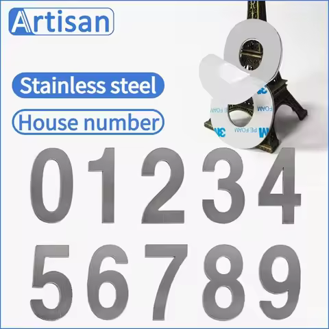 5-9 Cm House Number Outdoor Stainless Steel Sticker Digital Signs Home Address Plate Hotel Room Numb