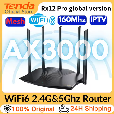 Tenda AX1500/AX3000 Wifi 6 Mesh WIFI Gigabit Router 2.4G 5GHz Dual-Band RX12 PRO WIFI6 Wireless Sign