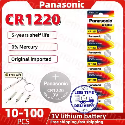 10-100pcs Panasonic CR1220 3v Lithium Battery ECR1220 GPCR1220 5012LC for Specialized Car Remote Con