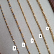 READY STOCK Rantai Tangan Emas 916 Loci Padu Biji Sawi 916 Gold Bracelet Balll-Shaped 实心圆珠罗珠手链