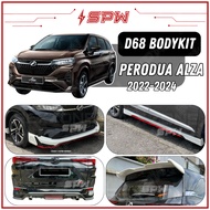 Perodua Alza D27A (2022-2024) D68 Bodykit Front Lip Rear Diffuser Skirting Skirt Lip ABS PU Body Kit Front Bumper Lips