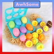 Colourful Egg Toy Baby 6Pcs/Box Toys Puzzle Game Early Educational Children Toy Learning Color Shape matching for Children and Baby Fine motor skills