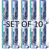 YONEX Mavis 2000 Nylon White Badminton Shuttlecock (10 Tubes pkg)