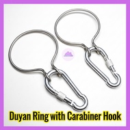 2-Piece Stainless Steel Carabiner Hook & Duyan Ring Set – Heavy-Duty Snap Clips for Hammock, Duyan,