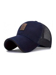 1頂簡約網眼卡車司機帽，男女適用，純色棒球帽，可調節帶，透氣防曬帽，適用於春夏時尚應用