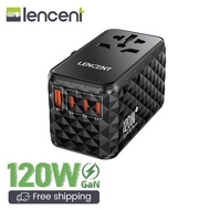 Lencent Gan III 65W/75W/100W/120W/140W Universal Travel Adapter เครื่องชาร์จนานาชาติที่มีพอร์ต USB 2