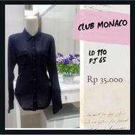 KEMEJA HITAM Club MONACO women's shirt Black long sleeve Branded shirt women's shirt