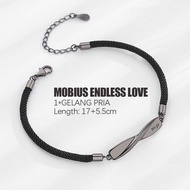 iTM gelang pasangan Mobius Endless love you and me gelang hitam putih couple aesthetic