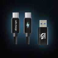 SafeCharge 防駭雙寶 USB-C to A 防駭轉接頭+Type-C 防駭充電線