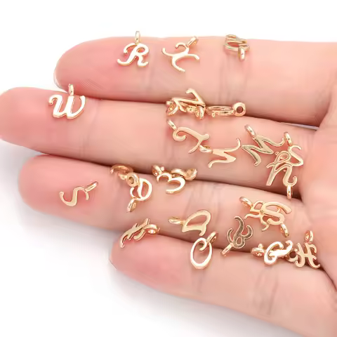 10pcs Alphabet Letter KC gold Color Charms Jewelry Handmade Pendants Jewelry Making Handmade DIY Bra