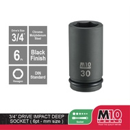 M10 3/4" Drive Impact Deep Socket - 6pt - 30 / 31 / 32 / 33 / 34 / 35 / 36 / 38 / 41 / 42 / 46 mm