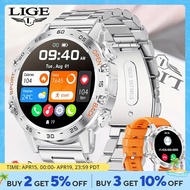 Lige smartwatch สำหรับผู้ชาย400mAh, นาฬิกาโทรบลูทูธสำหรับกีฬากลางแจ้งกันน้ำตรวจสอบสุขภาพนาฬิกาอัจฉริยะผู้ชาย