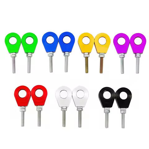 1pair 7 Colors 12mm/15mm Rear Wheel Axle Hole Chain Tensioner Adjuster for Motorcycle Modification P