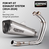 Motorcycle exhaust system for MT07 Front Exhaust Pipe Full Section Motorcycle Sports Bike MT07 XSR70