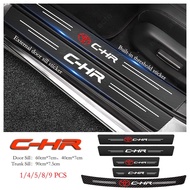 Toyota C-HR Car Door Sill Sticker Anti-Scratch Carbon Fiber leather Sticker Trunk Protector Stickers For CHR C-HR Accessories