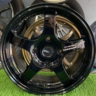 Advan GT 15 Inch 6.5JJ 4H100MM ET38 Glossy Black & Hyper Black