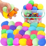 Squishy Stress Balls for Kids - 32 Pack Squishy Stretchy Dough Balls for Kids, Fidget Stress Toys for Autism &amp; ADD/ADHD, Classroom Prizes Squishy Toys, Fidget Toy for Students, Goodie Bag Stuffers