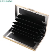 JUNYUE88WL Business Card Holder Passport Stainless Steel 6 Cards Travel Accessories Multi-card Bit C