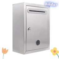 HILDAR Mailbox, with Locks 3 Sizes Letter Box, Creative Stainless Steel Waterproof Ballot Box Outdoo