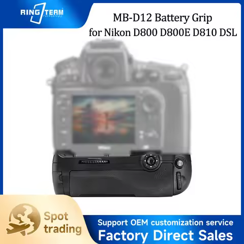 MB-D12 Vertical Battery Grip for Nikon D800 D800E D810 DSLR, Dual EN-EL15 Battery Holder with Full V