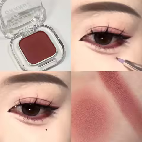 Monochrome Eyeshadow Palette Matte Wine Red Brown Eye Shadow Smoky Pearl Glitter Earth Low Saturatio