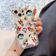 Photo frame airbag case for iphone 15promax 14 11 13 12 7Plus X XS Max full Fashion Cartoon powerful girls cover