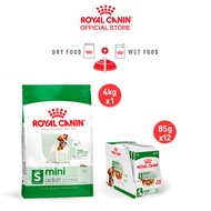 [เซตคู่สุดคุ้ม] Royal Canin Mini Adult 4kg + [ยกกล่อง 12 ซอง] Royal Canin Mini Adult Pouch Gravy อาห