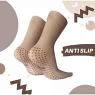 HITAM Short Anti-slip Two Finger Thumb Socks For Adult Women Muslim Finger Socks cream Black