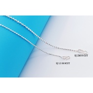 💥READY STOCK💥 (Necklacet S925 Sterling Silver) 銀項鏈 (Rantai Leher Perak) "Diamond 8 Cut Plain"8面水晶珠鏈(Bola Diamond)