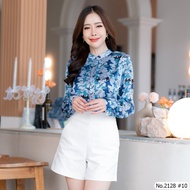 Maristar : No.2128 เสื้อแขนยาวพิมพ์ลาย | Printed Long Sleeve Blouse เสื้อแขนยาวพิมพ์ลาย