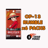 100% Original Bandai x6 Rumble Pack – One Piece TCG OP-13 (Japanese Ver.)