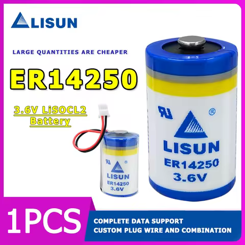 LISUN ER14250 3.6V Lithium Battery Suitable for Delta Programmer Servo PLC Machine Tool Processing e