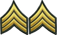 Set 2 U.S. Army Sergeant E-5 Stripes Army Uniform Chevrons Rank Sew on Iron on Arms Shoulder Embroid